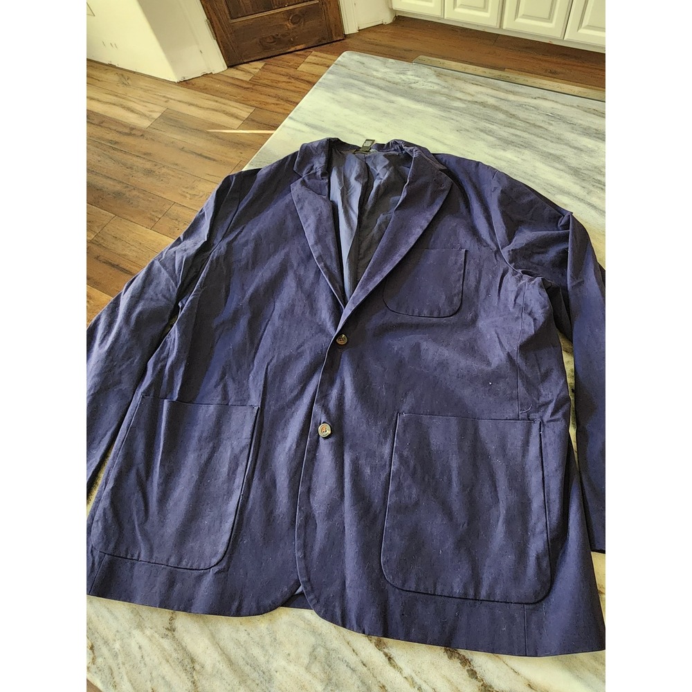 Houston White Mens XXL Navy Blue Cotton Stretch Chore Blazer Sport Coat Jacket